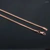 Ketten 3 mm 45 cm Herren Damen Halsband Rosegold Farbe Fischgräten-Halskette