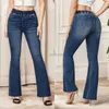 Jeans pour femmes Printemps 2024 Nouvelle Mode Haute Stretch Taille Élastique Boot Cut Jeans Slim Fit Hip Lift Denim Pantalon Évasé Pantalon Skinny Décontracté 24328