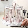 Kitchen Storage Swan Shape Glass Cup Holders Multi-purpose Racks Round Base Plastic Drain Rack