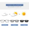 Sunglasses Super Thin Frame Change Color Eyewear Pochromic Glasses Women Men Prescription 0 -0.5 -1.0 -1.5 -2.0 -2.5 -3.0 To -6.0