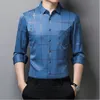 Мужская рубашка с рукавами LG, рубашка с молодым темпераментом, повседневная трендовая мужская рубашка в тонком стиле P4Yl #