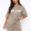 T-shirt femminile Casual Daily Outfit Sheet Street Trend Lettera inglese Stampato Summer Ladies Short Short Wear 2024 New Fashion White Woman