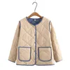 2023 Autumn/Winter Lightweight Cott Coat Women's Retro Versatile Butt Spliced Large Size Quilted Jacket Casual Tops Z2928 u92p#