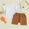 Clothing Sets Toddler Baby Boy Girl Summer Clothes Free Range Chicken T Shirt And Drawstring Shorts 2Pcs Set Casual Farm Outfit