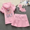 Tuta Juicy Nuovo set di abbigliamento sportivo a maniche corte Abito aderente da donna Primavera e autunno Gonna da tennis a pieghe sportiva casual Set in due pezzi Trendy 3138