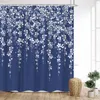 Tende da doccia Tenda a fiori Vite Petali botanici Primavera Moderna casa minimalista Decorazioni per il bagno stampate in poliestere con ganci