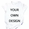 customize Your Like Photo or Logo Your OWN Design T Shirt Men Unisex White Pink T-shirt Casual Short Sleeve Tshirt Top Tees Male h5Kx#