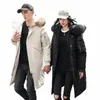 -30 Degree Winter Couple Down Parkas Jacket 90% White Duck Hooded Collar Real Fur Windbreaker Warm Thicken Coat Lg Jackets y4Be#