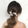 Клипы для волос Barrettes Slbridal ручная ручная работа в стиле стиля керамические цветочные хрустальные свадьбы.