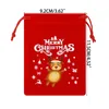 Gift Wrap 5/10Pcs Red Christmas Candy Bag Cloth Cartoon Santa Claus Packing Merry Decorations For Home Kids