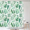 Shower Curtains Waterproof Bathroom Flower Green Plant Curtain 3D Printing Decor With Hooks 180 180cm Bath Screen