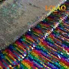 Fabric Reversible Sequin Fabric for Wedding Dress, Embroidered Iridescent RainbowGold, Mermaid Fish Scale DIY Craft Sewing Fabric