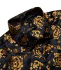 Homens casuais camisa de luxo ouro floral preto roupas masculinas roxo vermelho azul social smoking dr camisa dibangu n4vQ #