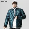 Halacood Brand Glossy Down Jacket Men Streetwear Brand Winter Down Coats Mens Warm Puffer Jacket High Street Male Outerwear Coat K79H＃