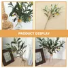 Dekorativa blommor 6 PC: er konstgjorda olivgrensträdgrenar för vaser Heminredning Stammar Plastblommor Grönska hushåll