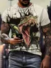 T-shirt à motif de dinosaure pour hommes, décontracté, Style de rue, extensible, col rond, pour l'été, 32PZ #