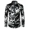 2024 Leopard Shirts Men Fi Shirt Lg Sleeve Hawaiian Shirts Cuba Beach Blouse Men's Clothing Butt Up Camisas Streetwear Q404#