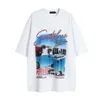 TKPA West Coast Hip-Hop Print överdimensionerad kortärmad t-shirt för män och kvinnor, amerikansk modetikett Löst halvärmad tee