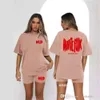 Women Tracksuits Two Pieces Set Designer 2024 New Top Letter Foam Printing T-shirt Tight Sports Split Pants Set 5 Colours