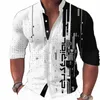 Explosivo Four Seass Fi Camisa de hombre Impreso Casual Busin LG Manga Stand Collar Camisa Ropa de hombre E2hA #