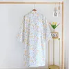 Hemkläder Kvinnor Summer Cotton Kimono Robe 2024 Spring and Autumn Thin Japanese Style Flower Printed Sleepwear Women Bathrobe