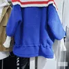 Kadın Ceketleri 2024 Kış Kadın Denizci Yakası Geniş Belli Kısa Sıcak Ceket Fermuarı Eklenmiş Sokak Giyim Moda Kuzu Yün Dış Giyim