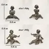 Miniatures 4 pièces/ensemble Bronze Antique Kung Fu Shaolin Temple jeune moine Statue Arts martiaux Figurine bureau ornement décoration de la maison accessoires