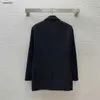 Markenanzug für Damen, Mantel, Designer-Damenmode, Abendjacke, langärmeliger Blazer, Umlegekragen, eleganter Mantel, 28. März