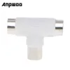 ANPWOO 2 Way TV T Splitter Aerial Coaxial Cable Male to 2x Female Connectors Adapter