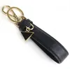 Triangle de luxe en cuir porte-clés en métal Prad porte-clés pendentif de sac de mode pour dame voiture porte-clés hommes marque charme porte-clés meilleurs cadeaux de bijoux de la Saint-Valentin