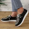 Casual Shoes 2024 For Women Lace Up Women's Vulcanize Fashion Leopard Print Round Head bekvämt