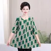 T-shirts voor dames Zomer 8XL Casual geometrisch bedrukte truien Kleding Stijlvol Contrasterende kleuren Woon-werk Los Midi-T-shirt met halve mouwen