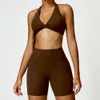 Lu Align Empfohlene Star-Trainingsanzüge für Herren, INS-Tight-Yoga-Kleidung, 2-teiliges Set, Sport-BH + Shorts + Leggings, schnell trocknende Fitness-Kleidung, Laufen, Damen, Lemon Sports 2024