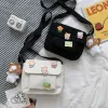 Sacos de ombro 2024 bonito lona pequena bolsa feminina japonesa harajuku diagonal selvagem estudante menina para mulheres