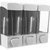 Sıvı Sabun Dispenser Şampuan Şişeleri Üç Kılıç Duvara Montajlı Şeffaf Yay-Discharch El 3pcs (71 Beyaz Yok Etiket)