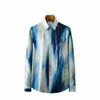 2022 Automne Tie Dye Chemises pour hommes Lg manches Chemise décontractée Slim Fit Busin Formelle Dr Chemises Social Party Tuxedo Blouse 14Ey #