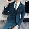 Männer Smoking Slim Fit Schmetterling Stickerei Busin Party Prom Bräutigam Hochzeit Anzug Sänger Tänzer Kostüm Bühne 3-teiliges Schal Revers e7qh #