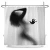 Zasłony prysznicowe Zdobądź nagą seksowną kobietę białą zasłonę wodoodporną wodoodporną poliestrową tkaninę na plażę myjna łazienka kortynowa wystrój domu