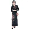 民族服2024中国の改良されたハンフの女性のドレススタイルジャックドーリータンナショナルトップスーツS589