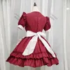 Sexy Lolita Pink Maid Dr Japonais Doux Femmes Kawaii Dr Jeu de Rôle Costume Halen Party Cosplay Anime Kawaii Vêtements G8em #