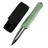 Specialerbjudande CK High End Auto Tactical Knife D2 Stone Wash/ Black Titanium Coated Blade CNC Green Aviation Aluminium Handle EDC Pocket Knives With Nylon Bag