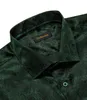 Зеленые однотонные рубашки с узором пейсли для мужчин, роскошные шелковые рубашки с рукавами Lg, приталенные рубашки Dr, Busin Social, мужская одежда X6BZ #