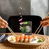 Tacki Sashimi małe ozdoby Zielone dekoracje Fałszywe bonsai drewniane sushi talerz kwiat