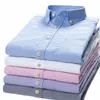 Shan Bao 2022 Autumn Brand 100% Cott Oxford Men's Fit LG Sleeve Shirt Busin Casual Classic Simple Pure Color Shirt B3WX#