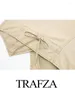 Work Dresses Trafza 2024 여성용 Spring Trendy Vests Sexy Solid Pockets 장식 V-Neck Sleeveless Chic Vintage All Matched Casual Tops