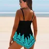 Zwemkleding voor dames Zwempak voor dames Halterbadmode Tweedelig badpak Waterbloem Bloemenprint Tankini-top Strandkleding Boyshorts S-6XL T240328