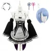 Anime Ram/Rem Lolita Maid Cosplay Costumes Vestido Re: Zero Kara Hajimeru Isekai Seikatsu Halen Costumes for Women Loli Dr R1HQ#