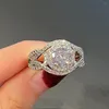 حلقات الكتلة 18K خاتم الذهب الأبيض للنساء الطبيعي 2 الماس مع المجوهرات Anillos de Bizuteria Mujer Gemstone Box309O