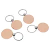 Bowls 60Pcs Blank Round Wooden Key Chain Diy Wood Keychains Tags Can Engrave Gifts