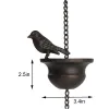 Skulpturen Gaeden Kreative Vögel auf Tassen Metall-Regenkette Regenfänger für Dachrinnendekoration Metallentwässerung Regenkette Fallrohrwerkzeug